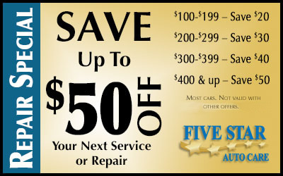 Save up to $50 off Repair or Service